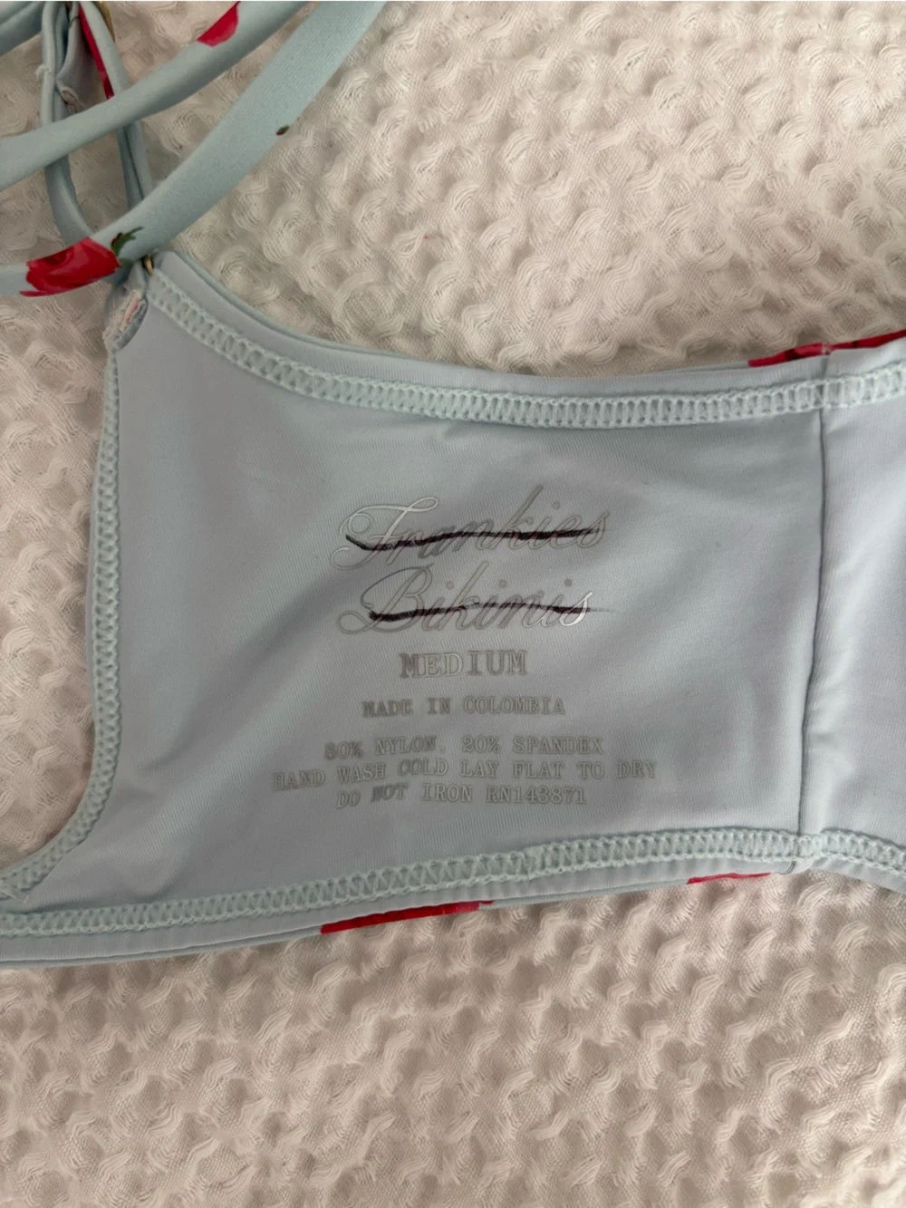Frankie’s Bikini Rosewater Set Top Medium Bottoms Large